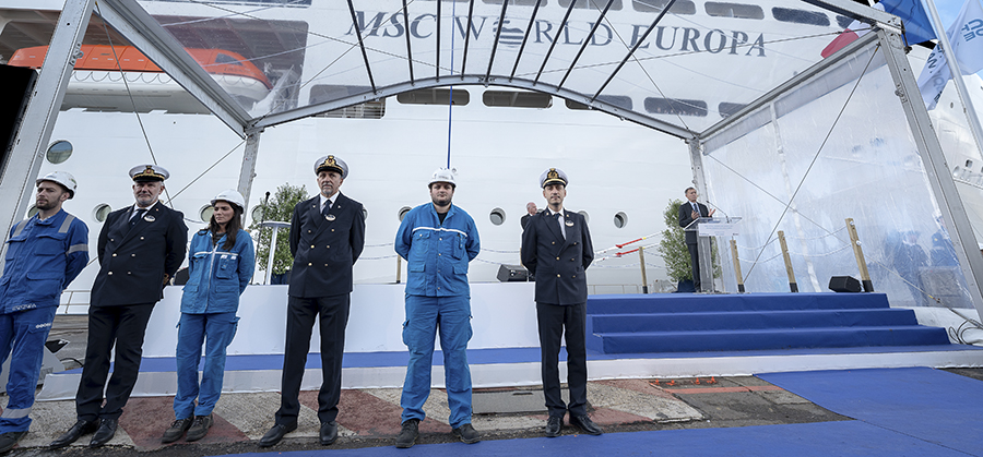  MSC World Europa, zarpa hacia su ceremonia de inauguración en Doha, Qatar